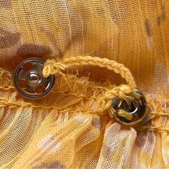 NEW Simply Vera Wang Dress Women’s Size Large Yellow Floral Midi Tiered Ruffles - Picture 6 of 10